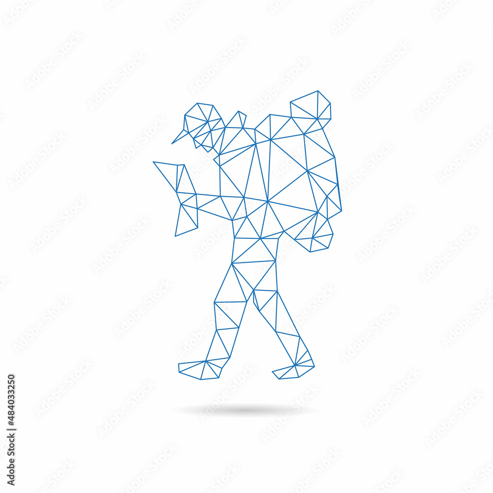 Tourist man silhouette abstract, vector illustration Tourist man silhouette abstract, vector illustration