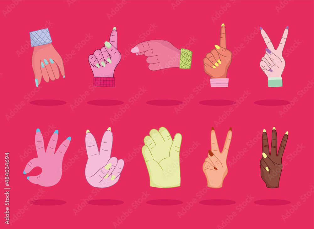 Fototapeta premium female hands signals