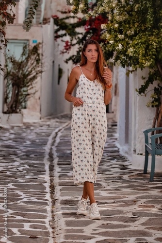 woman walking in the city