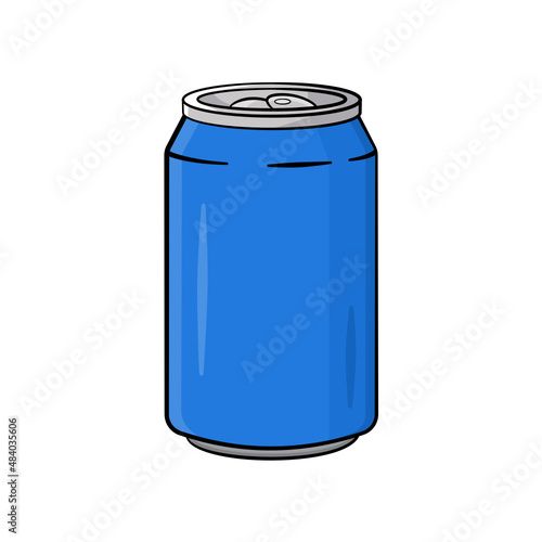 Blue can isolated. Cartoon. Vector illustration. Isolated on white background