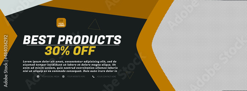 Horizontal  cover banner for makeup and beauty products with discount
