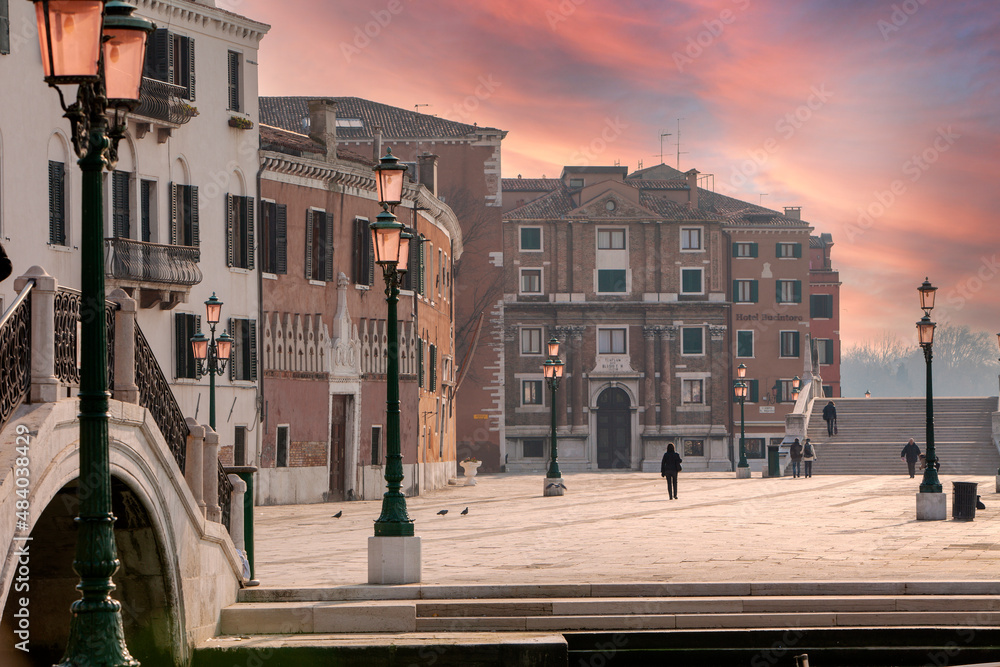 Fototapeta premium Morgenrot in Venedig