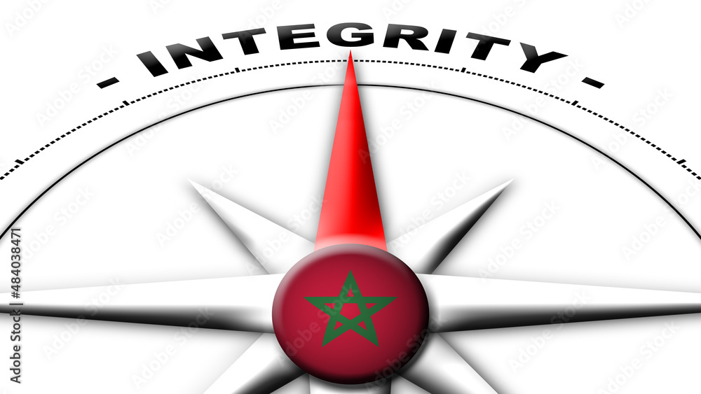 Morocco Globe Sphere Flag and Compass Concept Integrity Titles – 3D Illustration Morocco Globe Sphere Flag and Compass Concept Integrity Titles – 3D Illustration