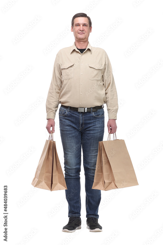 Good looking young man holding shopping bags Good looking young man holding shopping bags
