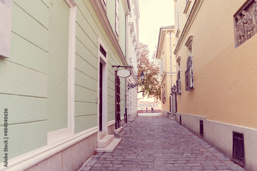 narrow street in Budapest