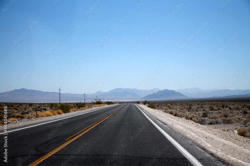 The long road between the Death Valley Desert and Las Vegas The long road between the Death Valley Desert and Las Vegas