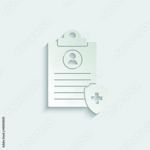 paper health medical insurance icon vector document