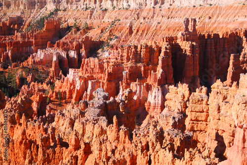 The beauty of the shades of red and orange colors captured from sunset point in Bryce Canyon National Park in Utah