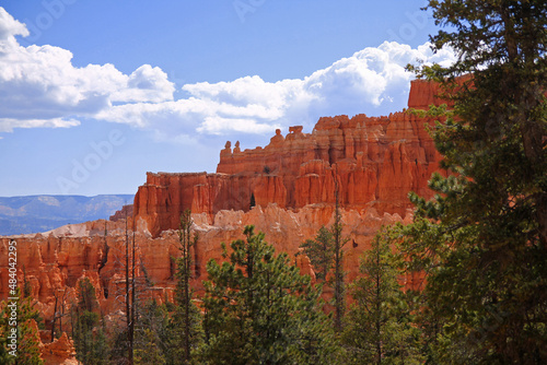 The spectacular view of the staircase created by the red rock hoodoos of the Bryce Canyon National Park