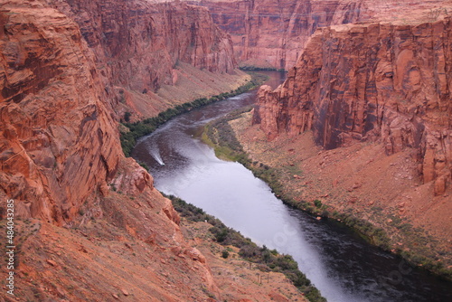 The sky reflecting on the Colorado river in the Horseshoe bend valley