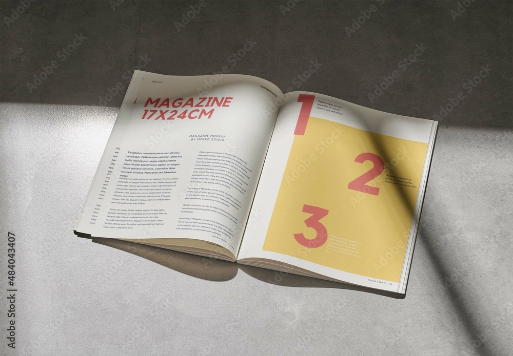 Open Book or Magazine with Shadows Mockup Stock Template | Adobe Stock