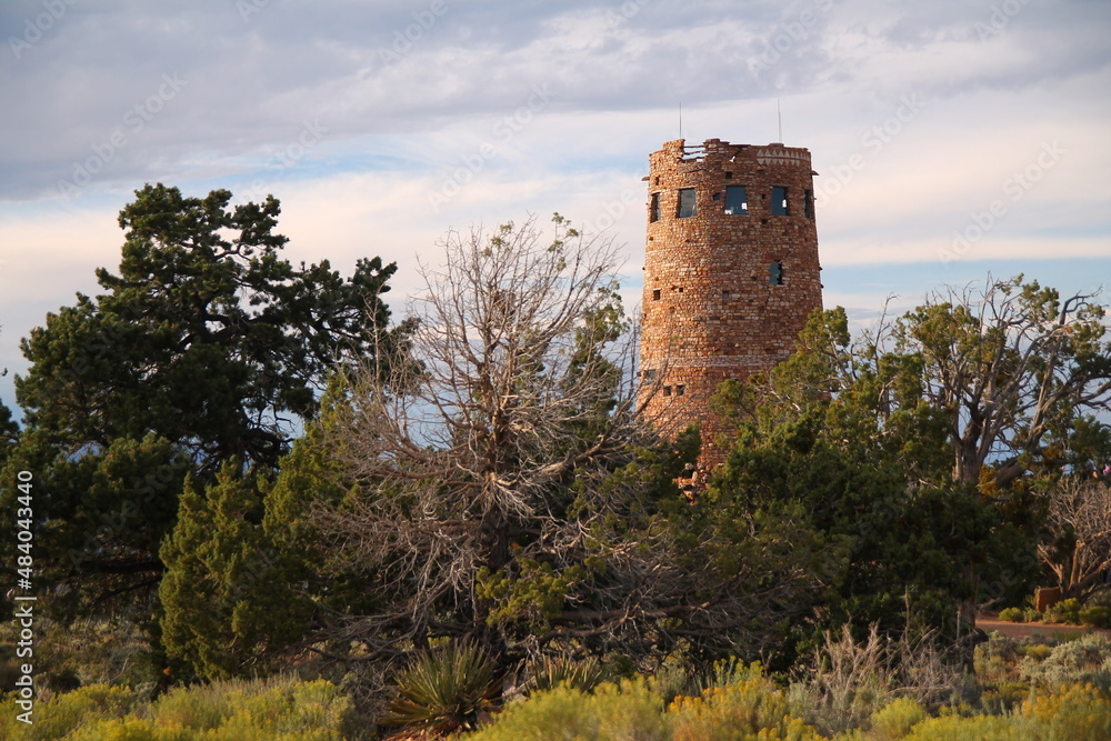 The historical Grand Canyon National Park tower as view point The historical Grand Canyon National Park tower as view point