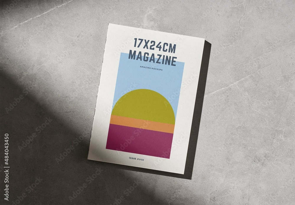 Sewn Binding Magazine or Book Mockup Stock Template | Adobe Stock