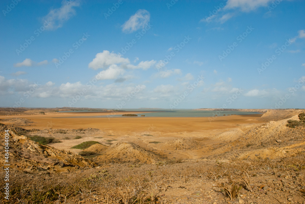 Natural landscape with dunes in the desert. Guajira, Colombia.