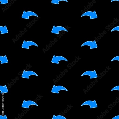 Arrows seamless pattern, bright vector illustration on black background.