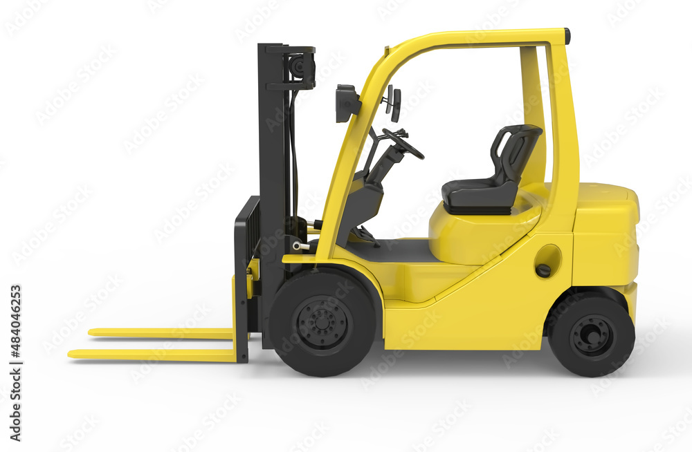 pallet forklift 3d illustration