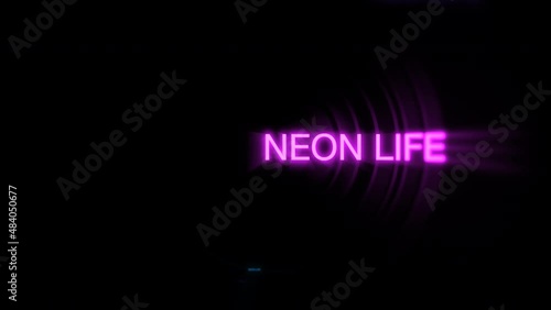 Wallpaper Mural Neon Neon Life text in dark space, abstract futuristic, cyber and music style background Torontodigital.ca
