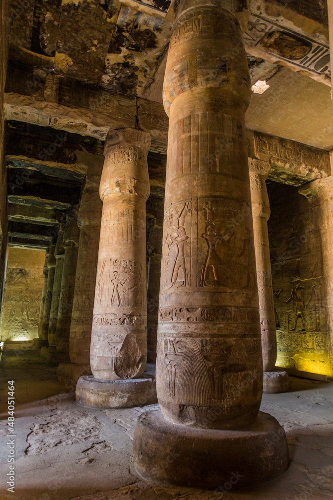 Columns in the Temple of Seti I (Great Temple of Abydos), Egypt Columns in the Temple of Seti I (Great Temple of Abydos), Egypt