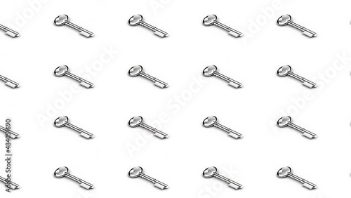 Pattern with silver keys, seamless looping, 4K 60fps