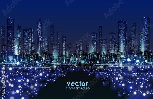 Skyline city silhouettes. City background with architecture, skyscrapers, megapolis, buildings, downtown.