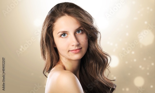 Beautiful young woman with clean fresh skin, Face care, Facial treatment, Cosmetology