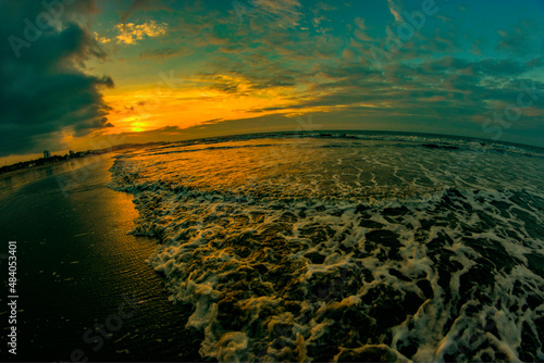 Sunset at Tonsupa beach with a fisheye lens