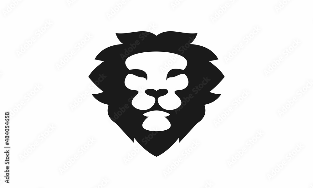 Head lion shillhouette logo vector image