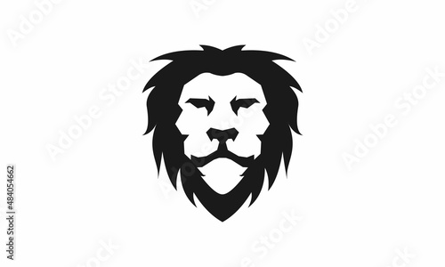 Head lion shillhouette logo vector image