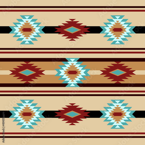 Southwestern traditional design in a seamless repeat pattern - Vector Illustration