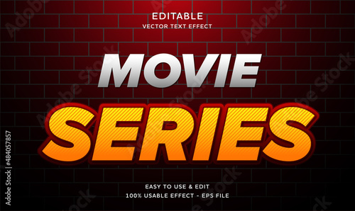 editable movie stars vector text effect with modern style design usable for logo or company campaign 