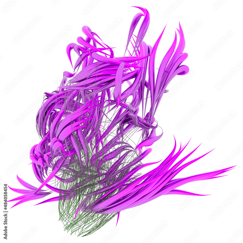 Beautiful abstract lines on a white background. Modern technological background. Futuristic design. 3d rendering image. Beautiful abstract lines on a white background. Modern technological background. Futuristic design. 3d rendering image.
