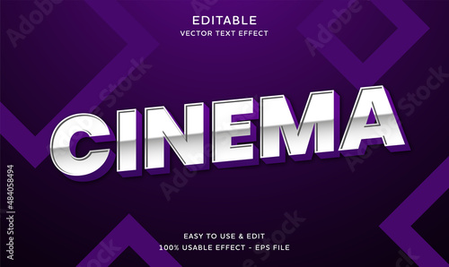 editable cinema vector text effect with modern style design usable for logo or company campaign 
