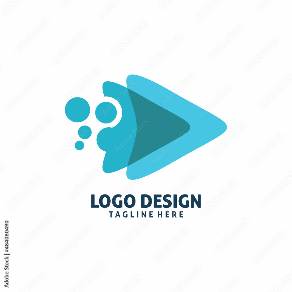 play arrow triangle bubble logo design play arrow triangle bubble logo design