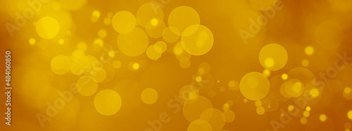 Abstract Yellow Sun Gold Background with Blurred Bokeh Lights Holiday Illustration Decoration Design
