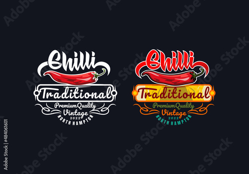 Logo Chili Traditional Vector Illustration Template Good for Any Industry