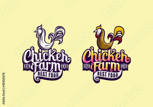 Logo Chicken Farm Food Vector Illustration Template Good for Any Industry