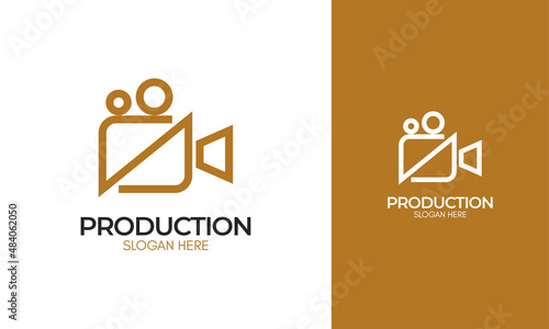 Video camera logo design. Logo for movie production, broadcast or film