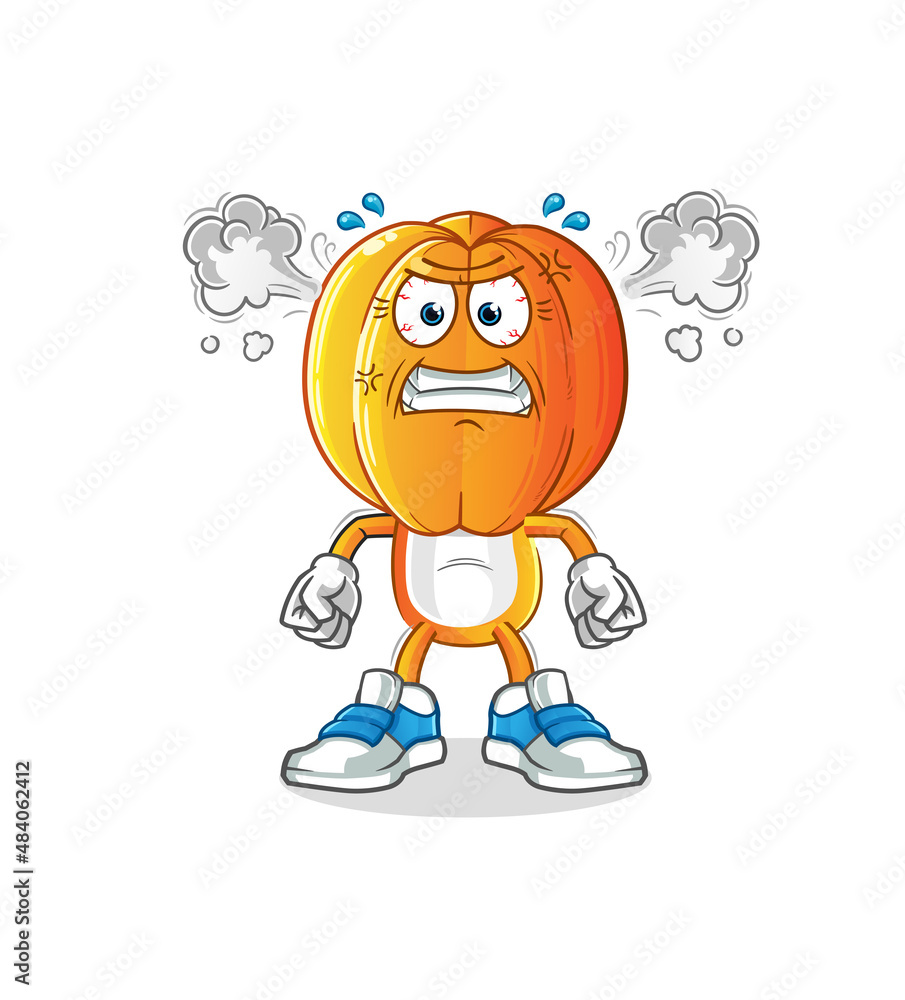 star fruit head cartoon very angry mascot. cartoon vector
