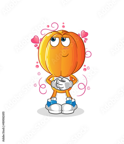 star fruit head cartoon shy vector. cartoon character