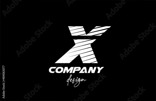 X alphabet letter icon logo design with black and white color. Creative template for company and business with sliced bold style