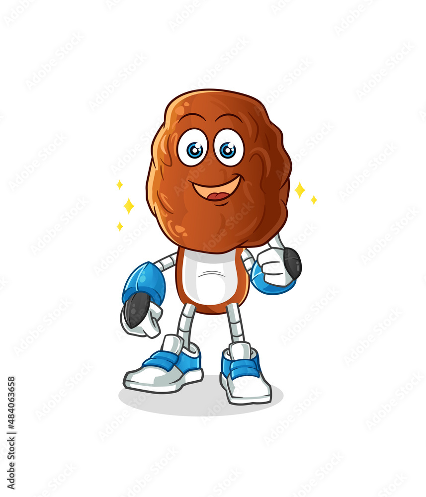 date fruit head cartoon robot character. cartoon mascot vector date fruit head cartoon robot character. cartoon mascot vector