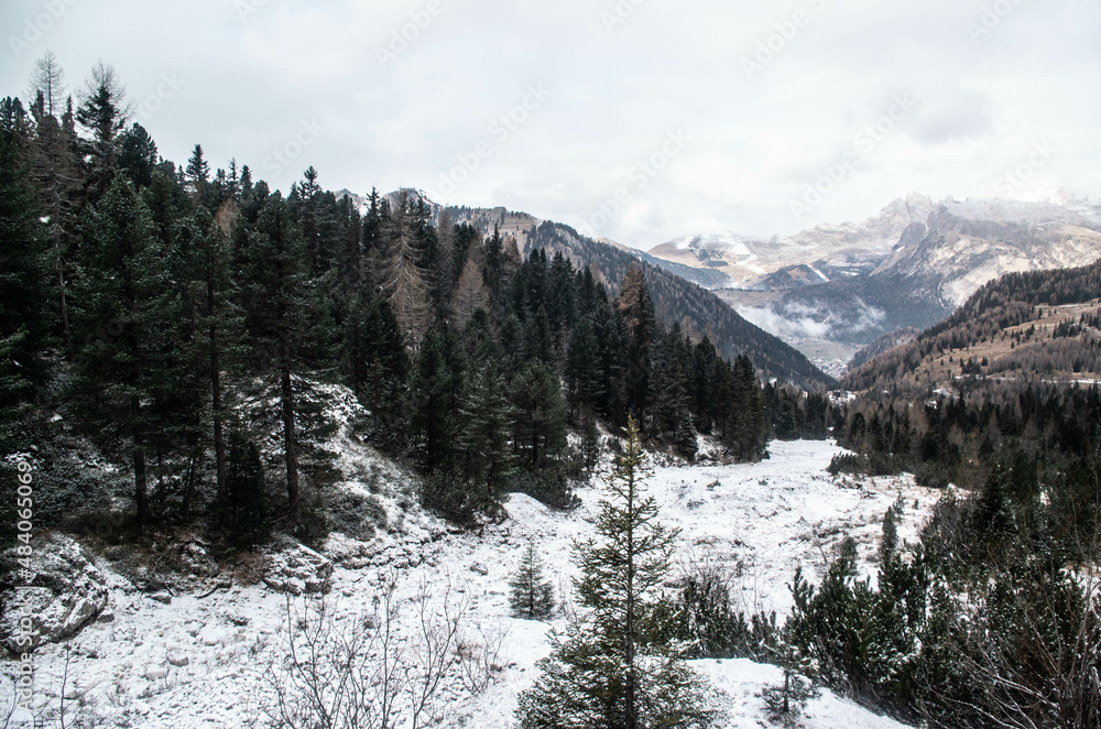 Parc national des dolomites en italie en hiver