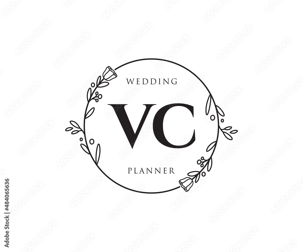 Initial VC feminine logo. Usable for Nature, Salon, Spa, Cosmetic and ...