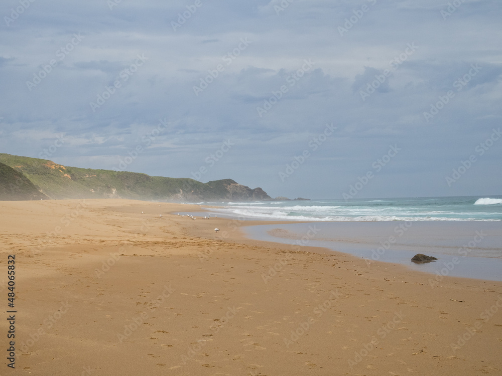 Johanna Beach on a windy and overcast summer afternoon - Johanna, Victoria, Australia