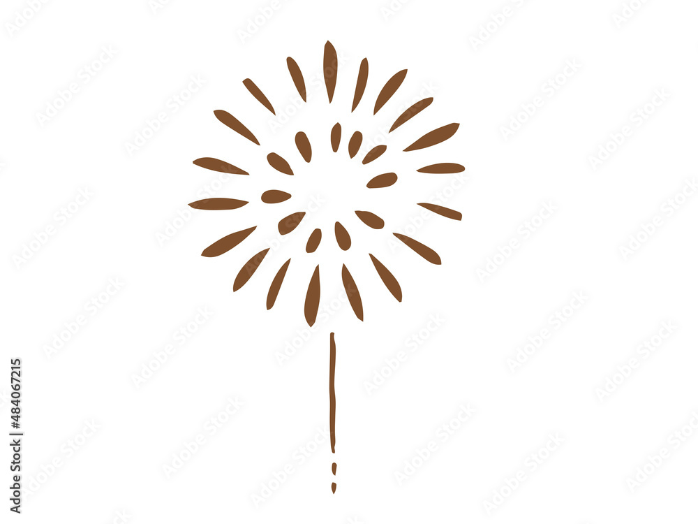 Obraz premium かわいい打上花火／手描きイラスト素材