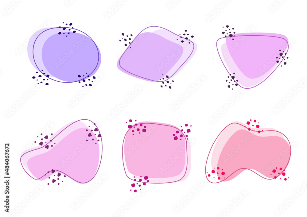 Naklejka premium Zestaw abstrakcyjnych nowoczesnych elementów graficznych. Dynamiczne kolorowe formy i linie. Geometryczne banery o płynnych kształtach. Szablon do projektowania logo, ulotki, broszury, karty, naklejki
