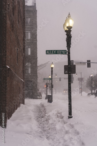 Street in snowstorm