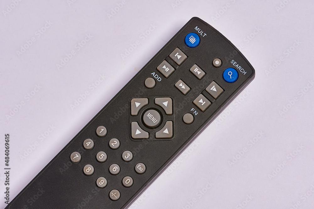 old television remote control on white background old television remote control on white background