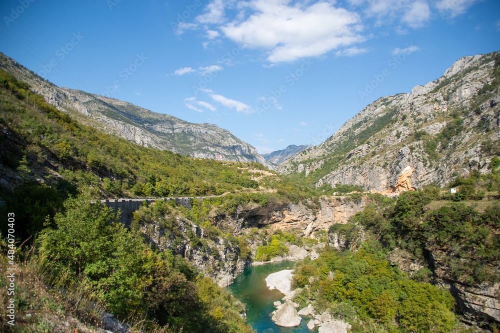 Impressive canyon in limestone hills, Montenegro