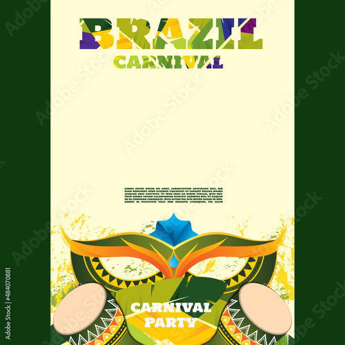 brazilian carnival party poster background. post background, banner poster, music event poster and party